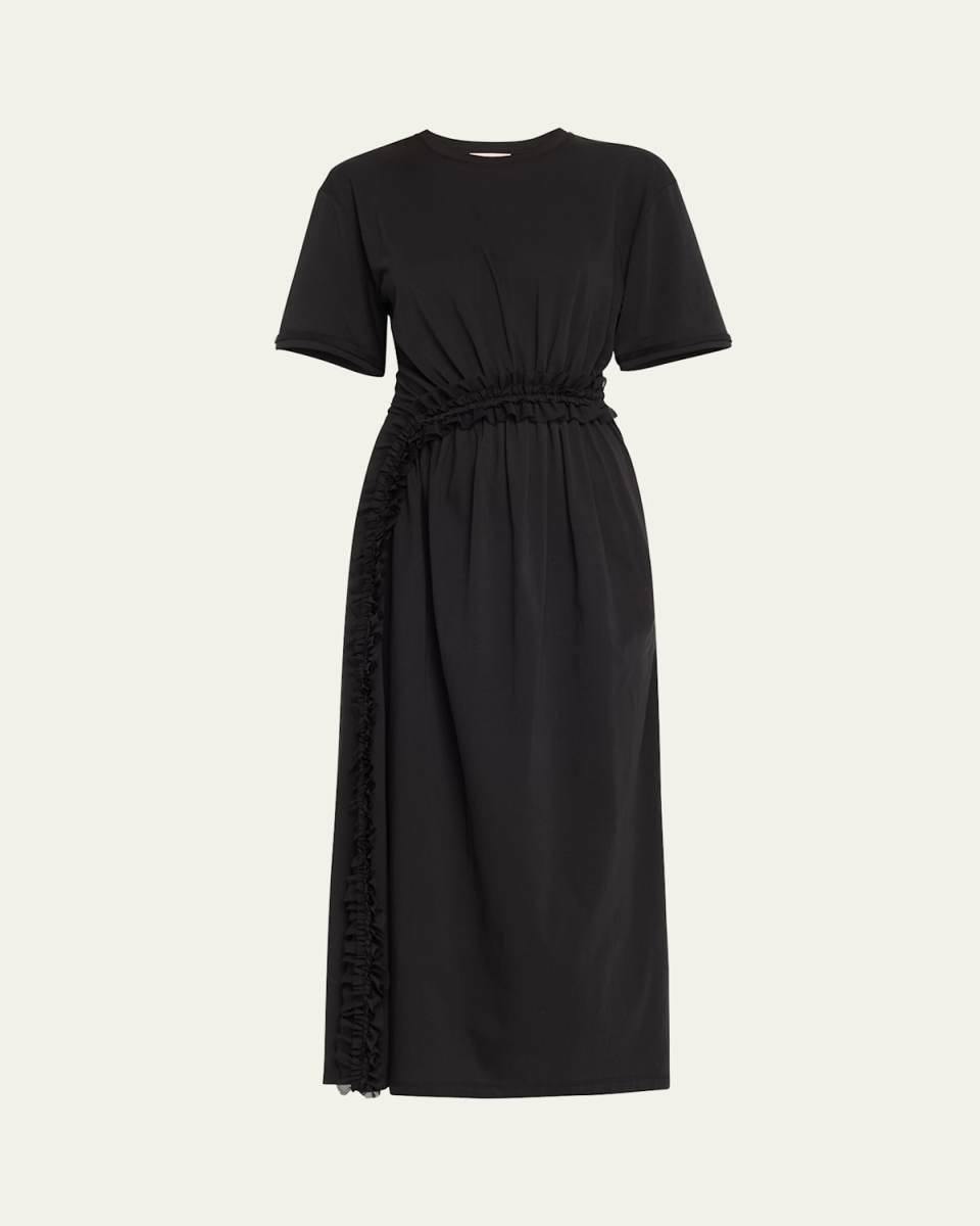 Lilia Ruffle Organic Cotton Midi Dress